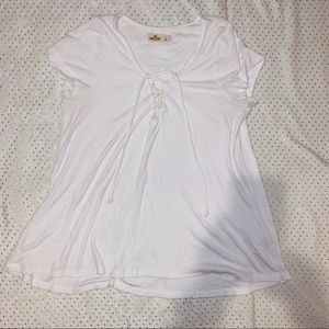 Hollister White Short Sleeve Blouse